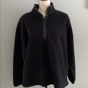 LL Bean Black Fleece pull over VGUC Large Reg